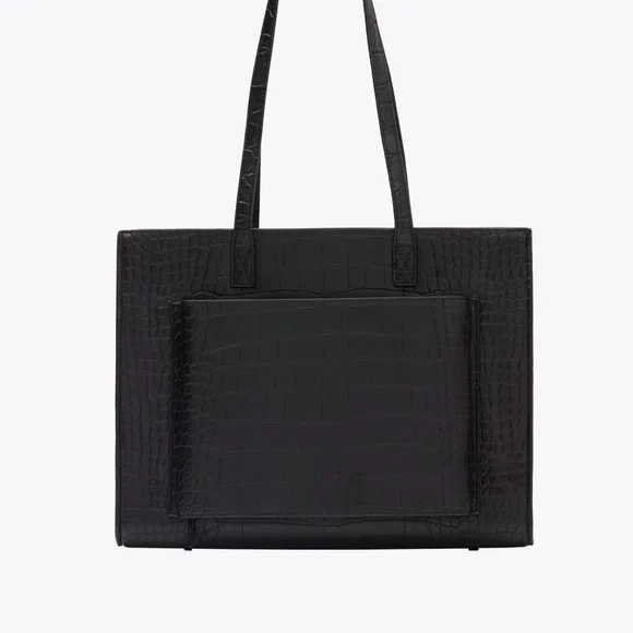 BEIS Black Croc-Embossed Laptop Bag - Picture 3 of 3